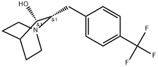 (2S,3S)-2-[[4-(Trifluoromethyl)phenyl]methyl]-1-azabicyclo[2.2.2]octan-3-ol 구조식 이미지