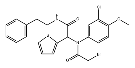 2-Thiopheneacetamide, α-[(2-bromoacetyl)(3-chloro-4-methoxyphenyl)amino]-N-(2-phenylethyl)- 구조식 이미지