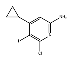 6-chloro-4-cyclopropyl-5-iodopyridin-2-amine 구조식 이미지