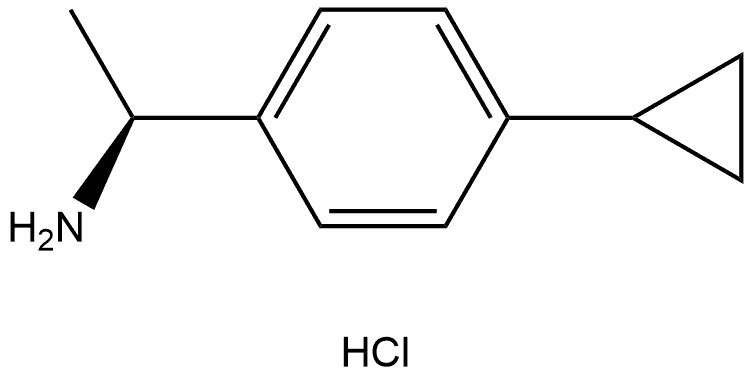 (S)-1-(4-cyclopropylphenyl)ethan-1-amine hydrochloride 구조식 이미지