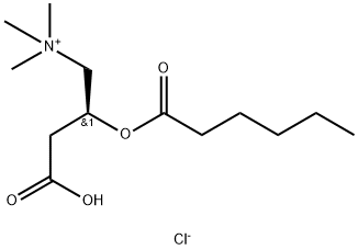 1-Propanaminium, 3-carboxy-N,N,N-trimethyl-2-[(1-oxohexyl)oxy]-, chloride (1:1), (2S)- Structure