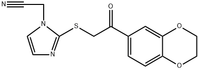 1H-Imidazole-1-acetonitrile, 2-[[2-(2,3-dihydro-1,4-benzodioxin-6-yl)-2-oxoethyl]thio]- Structure