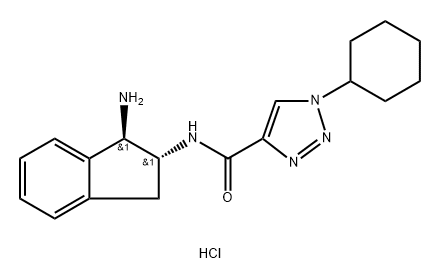 N-[(1R,2R)-1-amino-2,3-dihydro-1H-inden-2-yl]-1-c yclohexyl-1H-1,2,3-triazole-4-carboxamide hydrochloride Structure