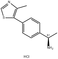 Benzenemethanamine, α-methyl-4-(4-methyl-5-thiazolyl)-, hydrochloride (1:2), (αR)- Structure