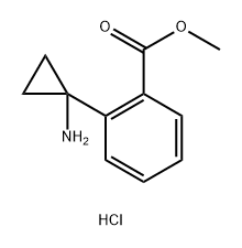 Benzoic acid, 2-(1-aminocyclopropyl)-, methyl ester, hydrochloride (1:1) 구조식 이미지