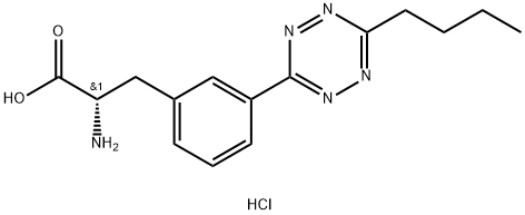 L-Phenylalanine, 3-(6-butyl-1,2,4,5-tetrazin-3-yl)-, hydrochloride (1:1) Structure