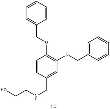 Ethanol, 2-[[[3,4-bis(phenylmethoxy)phenyl]methyl]amino]-, hydrochloride (1:1) Structure