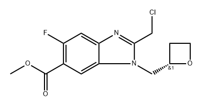 methyl 2-(chloromethyl)-6-fluoro-3-[[(2S)-oxetan-2-yl]methyl]benzimidazole-5-carboxylate Structure