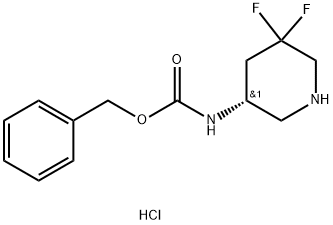 benzyl N-[(3R)-5.5-difluoro-3-piperidyl|carbamate hydrochloride salt Structure