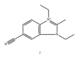 1,3-diethyl-2-methyl-1,2-dihydrobenzimidazol-1-ium-5-carbonitrile,iodide Structure