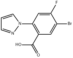 5-Bromo-4-fluoro-2-(1H-pyrazol-1-yl)benzoic acid Structure