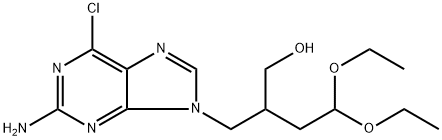 9H-Purine-9-propanol, 2-amino-6-chloro-β-(2,2-diethoxyethyl)- Structure