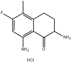 1(2H)-Naphthalenone, 2,8-diamino-6-fluoro-3,4-dihydro-5-methyl-, hydrochloride (1:1) Structure