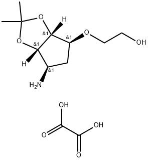 rel-2-(3aR,4S,6R,6aS)-6-Aminotetrahydro-2,2-dimethyl-4H-cyclopenta-1,3-dioxol-4-yloxy-ethanol ethanedioate (1:1) Structure