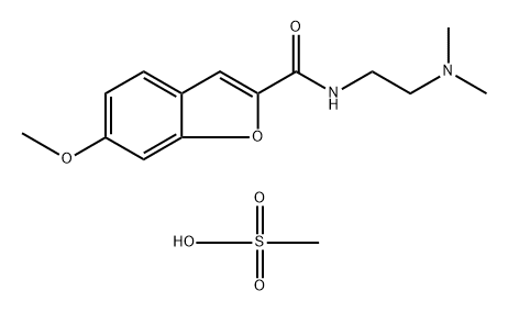 2-Benzofurancarboxamide, N-[2-(dimethylamino)ethyl]-6-methoxy-, compd. with methanesulfonate (1:1) Structure