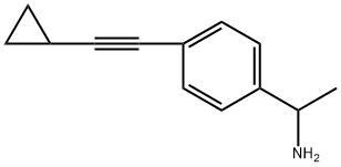 1-(4-(Cyclopropylethynyl)phenyl)ethan-1-amine Structure