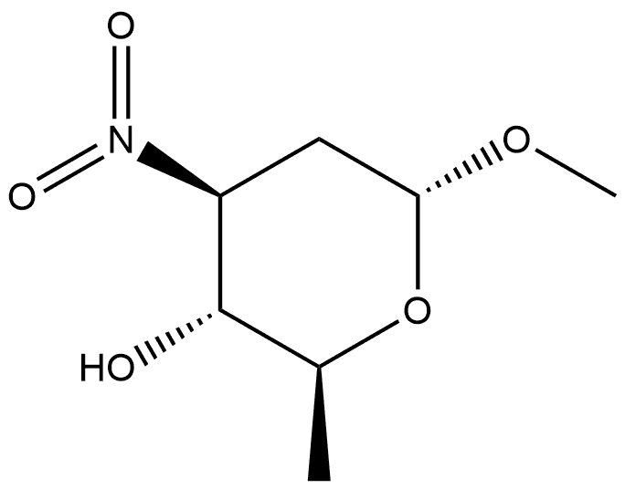 α-L-arabino-Hexopyranoside, methyl 2,3,6-trideoxy-3-nitro- Structure