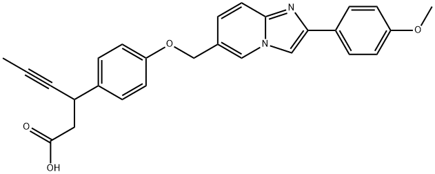 Benzenepropanoic acid, 4-[[2-(4-methoxyphenyl)imidazo[1,2-a]pyridin-6-yl]methoxy]-β-1-propyn-1-yl- Structure