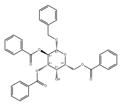 벤질β-D-갈락토피라노사이드2,3,6-트리벤조에이트 구조식 이미지