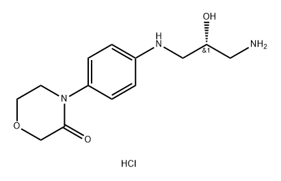 3-Morpholinone, 4-[4-[[(2R)-3-amino-2-hydroxypropyl]amino]phenyl]-, hydrochloride (1:2) Structure