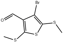 4-Bromo-2,5-bis(methylthio)thiophene-3-carbaldehyde Structure