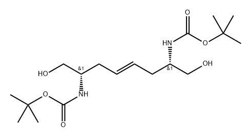 (6-tert-Butoxycarbonylamino-7-hydroxy-1-hydroxymethyl-hept-3-enyl)-carbamic acid tert-butyl ester Structure