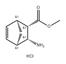 Bicyclo[2.2.1]hept-5-ene-2-carboxylic acid, 3-amino-, methyl ester, hydrochloride (1:1), (1S,2S,3R,4R)- 구조식 이미지