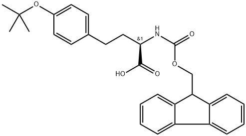 Benzenebutanoic acid, 4-(1,1-dimethylethoxy)-α-[[(9H-fluoren-9-ylmethoxy)carbonyl]amino]-, (αR)- Structure