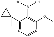 (4-Methoxy-6-(1-methylcyclopropyl)pyrimidin-5-yl)boronic acid Structure