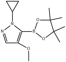 1-Cyclopropyl-4-methoxy-5-(4,4,5,5-tetramethyl-1,3,2-dioxaborolan-2-yl)-1H-pyrazole 구조식 이미지