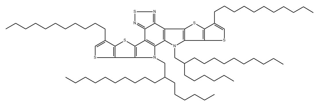 12,13-bis(2-hexyldodecyl)-3,9-diundecyl-12,13-dihydro-[1,2,5]thiadiazolo[3,4-e]thieno[2'',3'':4',5']thieno[2',3':4,5]pyrrolo[3,2-g]thieno[2',3':4,5]thieno[3,2-b]indole Structure