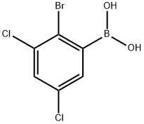 B-(2-Bromo-3,5-dichlorophenyl)boronic acid 구조식 이미지