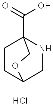 2-Oxa-5-aza-bicyclo[2.2.2]octane-4-carboxylic acid hydrochloride 구조식 이미지