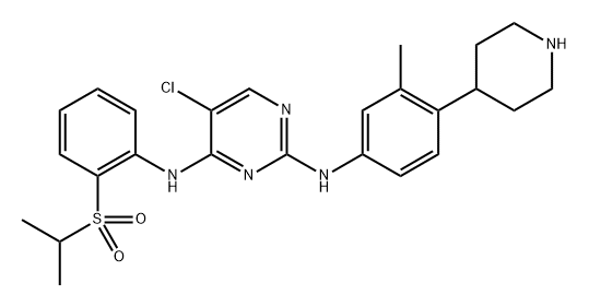 5-Chloro-N4-(2-(isopropylsulfonyl)phenyl)-N2-(3-methyl-4-(piperidin-4-yl)phenyl)pyrimidine-2,4-diamine Structure