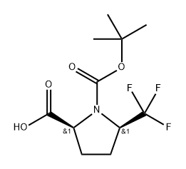 cis-5-Trifluoromethyl-pyrrolidine-1,2-dicarboxylic acid 1-tert-butyl ester Structure