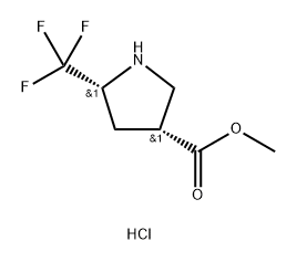 methyl cis-5-(trifluoromethyl)pyrrolidine-3-carboxylate hydrochloride Structure