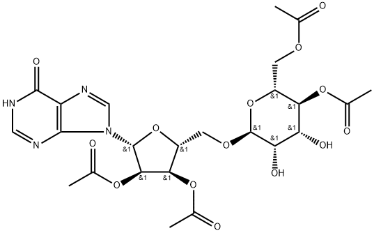 Inosine,5-0(4,6-di-O-acetyl-a-D-mannopyranosyl)-,2",3'- Structure