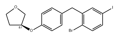 (S)-3-(4-(2-Bromo-5-iodobenzyl)phenoxy)tetrahydrofuran 구조식 이미지