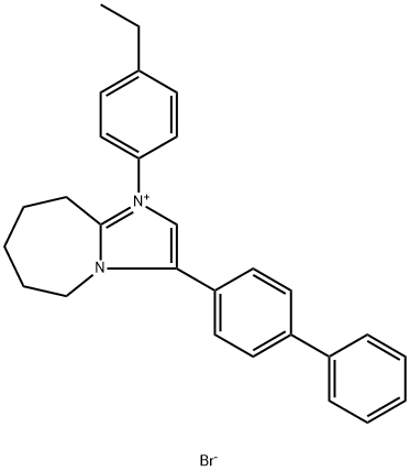 5H-Imidazo[1,2-a]azepinium, 3-[1,1'-biphenyl]-4-yl-1-(4-ethylphenyl)-6,7,8,9-tetrahydro-, bromide (1:1) Structure