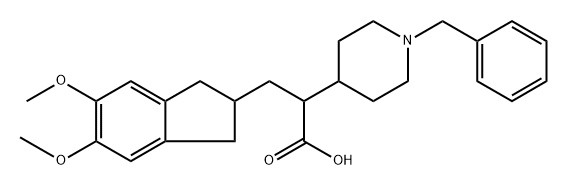 2-(1-Benzylpiperidin-4-yl)-3-(5,6-dimethoxy-2,3-dihydro-1H-inden-2yl)propanoic Acid 구조식 이미지