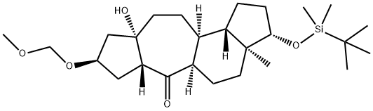 (3S,3aS,5aR,6aR,8R,9aS,11aS,11bS)-3-[[(1,1-Dimethylethyl)dimethylsilyl]oxy]hexadecahydro-9a-hydroxy-8-(methoxymethoxy)-3a-methyl-6H-indeno[5,4-f]azulen-6-one Structure