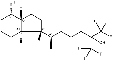 1H-Indene-1-pentanol, octahydro-4-hydroxy-ε,7a-dimethyl-α,α-bis(trifluoromethyl)-, (εR,1R,3aR,4S,7aR)- 구조식 이미지