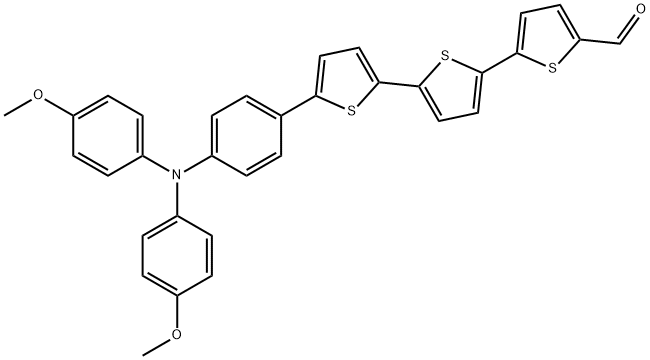 5''-(4-(bis(4-methoxyphenyl)amino)phenyl)-[2,2':5',2''-terthiophene]-5-carbaldehyde Structure