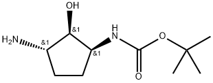 tert-Butyl ((1S,2R,3S)-3-amino-2-hydroxycyclopentyl)carbamate Structure