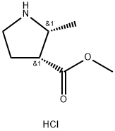 cis-2-Methyl-pyrrolidine-3-carboxylic acid methyl ester hydrochloride Structure