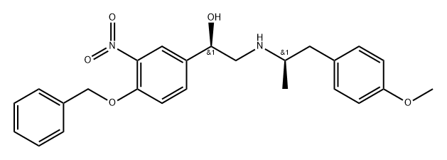 1R)-1-[4-(benzyloxy)-3-nitrophenyl]-2-{[(2R)-1-(4-Methoxyphenyl)propan-2-yl]aMino}ethanol 구조식 이미지