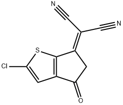 2-(2-chloro-6-oxo-5,6-dihydro-4H-cyclopenta[b]thiophen-4-ylidene)malononitrile 구조식 이미지