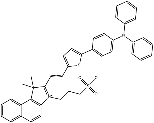 (E)-3-(2-(2-(5-(4-(diphenylamino)phenyl)thiophen-2-yl)vinyl)-1,1-dimethyl-1H-benzo[e]indol-3-ium-3-yl)propane-1-sulfonate Structure