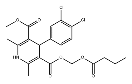 3-((butyryloxy)methyl)5-methyl4-(3,4-dichlorophenyl)-2,6-dimethyl-1,4-dihydropyridine-3,5-dicarboxylate Structure