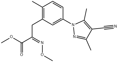 Methyl (alphaZ)-5-(4-cyano-3,5-dimethyl-1H-pyrazol-1-yl)-alpha-(methoxyimino)-2-methylbenzenepropanoate Structure